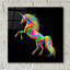 «Unicorn» par Bob Weer, art mural en verre acrylique «Unicorn» par Bob Weer