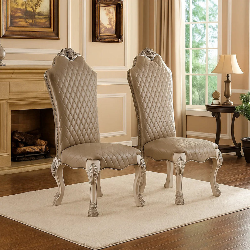 Chaise d’appoint rembourrée en blanc Niesha