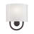 1 Light Brushed Nickel ADA Sconce With Hand Crafted Off-White Fabric Shade-2022549228