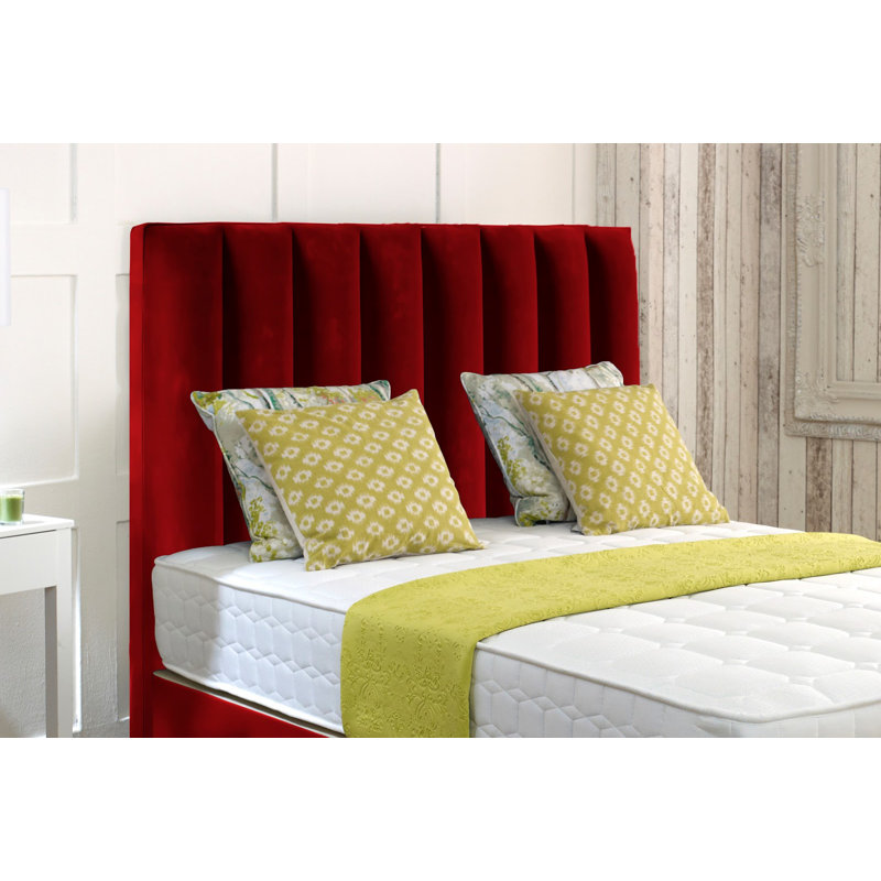 Winnie Upholstered Velvet Headboard, Double (4'6), Red