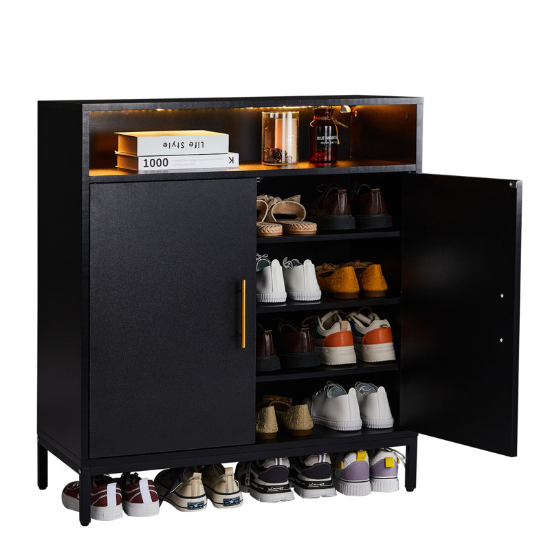 Panneau de particules double porte 6 tablettes avec lumières DEL