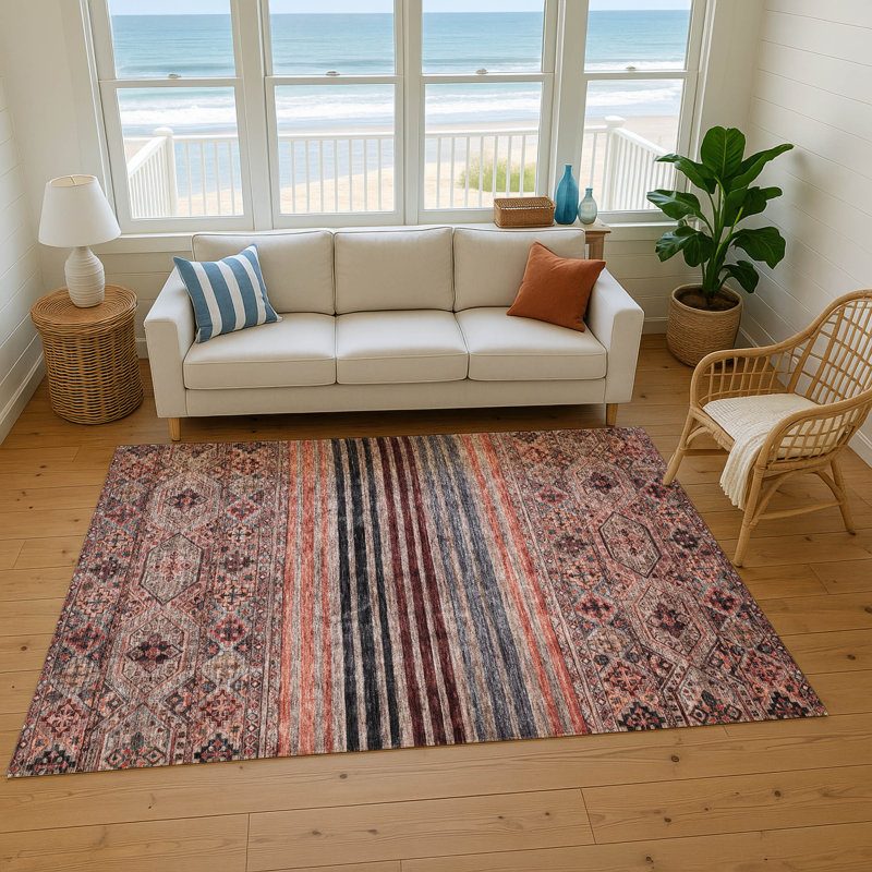 Premium Machine Washable Marasco AMF1641 Stripes Rug, Rectangle 3' x 5'