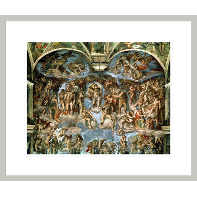 «Last Judgement from the Sistine Chapel» par Michelangelo Buonarroti, impression giclée encadrée