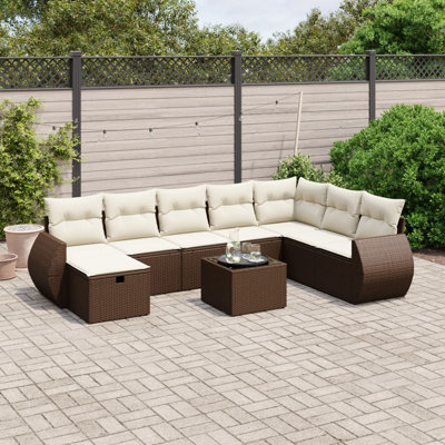 Vidaxl Garden Sofa Set  PE Rattan Large Modular Garden Sofa Set