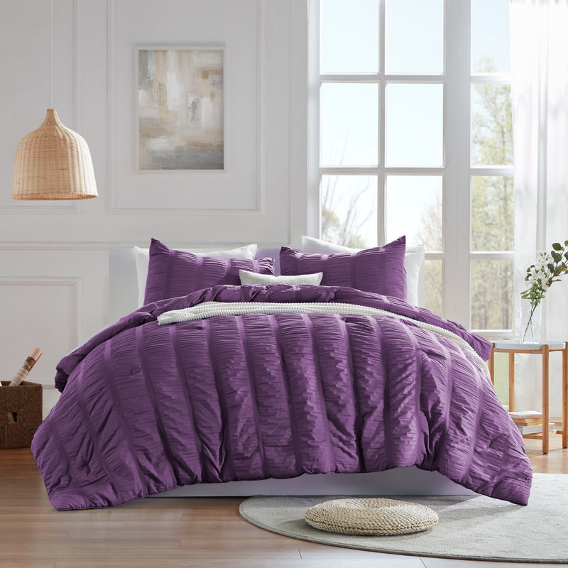 Comforter Set, Purple, Full/Queen Comforter + 2 Standard Shams