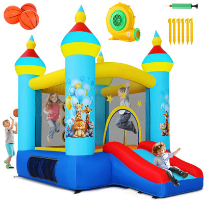 Inflatable Bounce House For Kids – Indoor & Outdoor Play, Slide & Ball Pit, Durable Air Blower Included