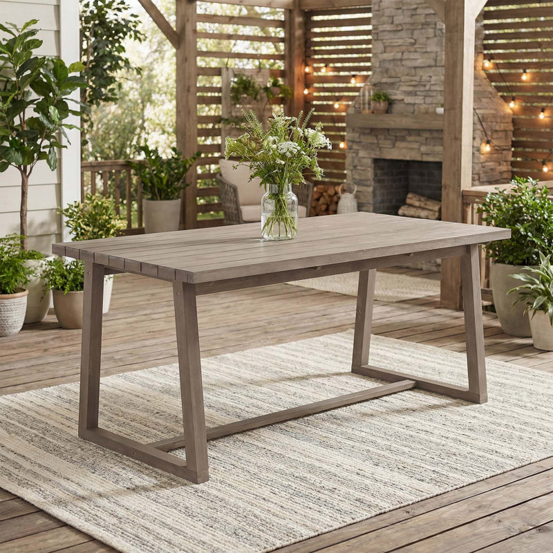 Table d'extérieur pour patio, cour arrière, jardin, Brun