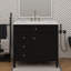 Meuble-lavabo de 36 pouces avec lavabo sur le dessus, armoire de rangement moderne, 2 tiroirs et un tiroir basculant-546526763