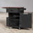 Kitchen Island With Drop Leaf, Space-Saving Expandable Design, Wood, Open Side Rack Storage, Modern Farmhouse-1160330333