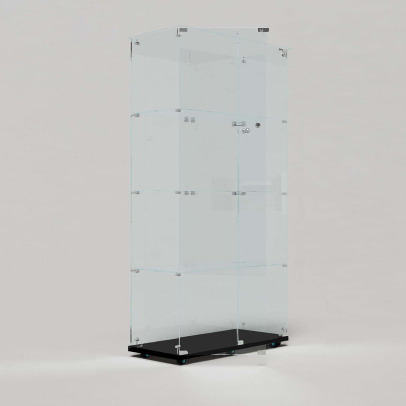 Tempered Glass Display Cabinet, 65" H x 30.91" W x 13.58" D