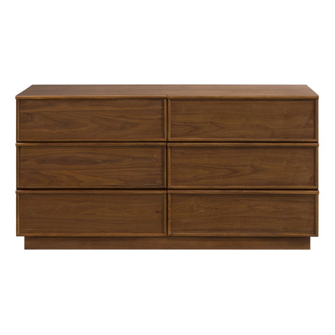 Woodgrain six-drawer dresser