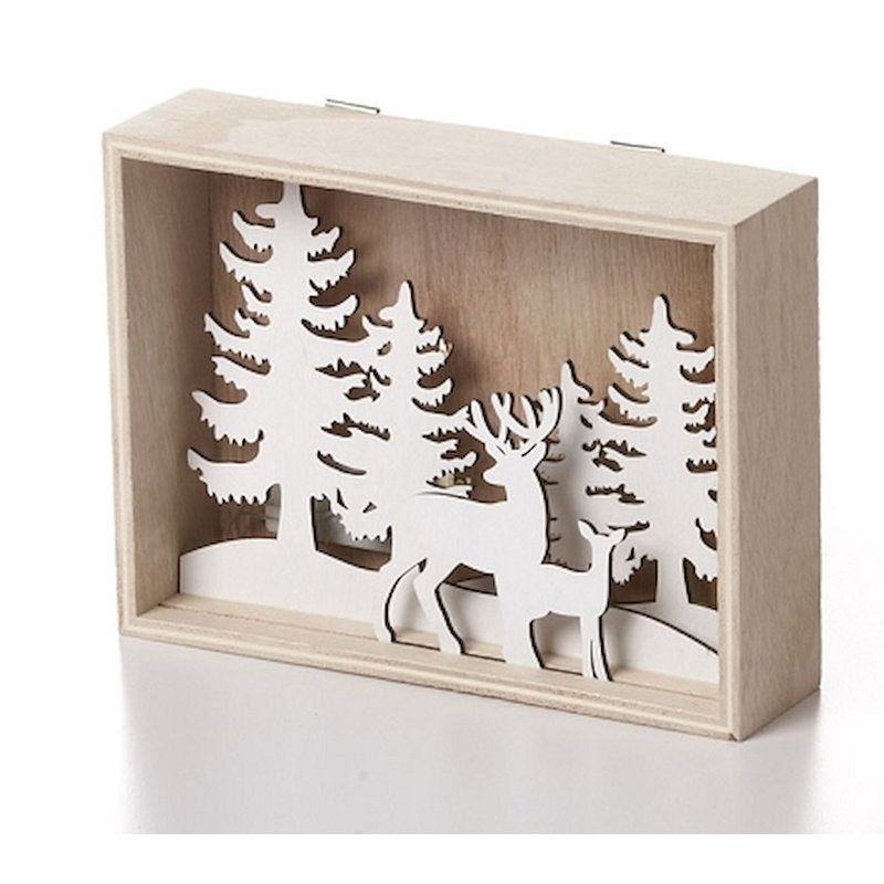 Décoration de maison en bois avec scène d’hiver Furst