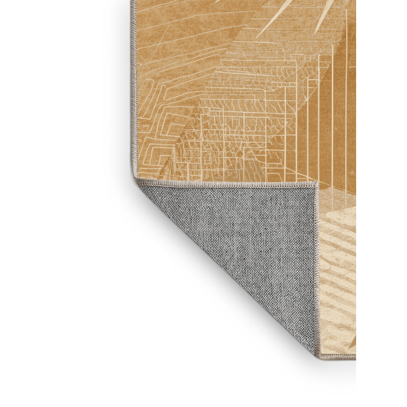 Tapis beige lavable à la machine Pelico, 8 x 10