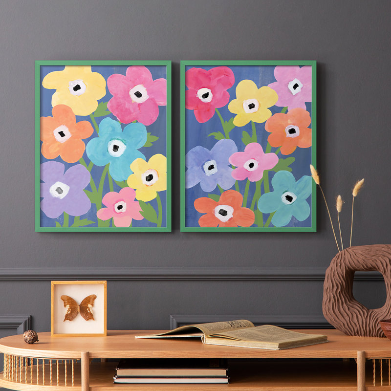 «Flower Market Color I», reproduction encadrée de qualité supérieure - prête à être accrochée - aucun clou requis - aucun clou requis