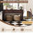 Console en bois rustique avec tiroirs de rangement et tablette ouverte Trexm