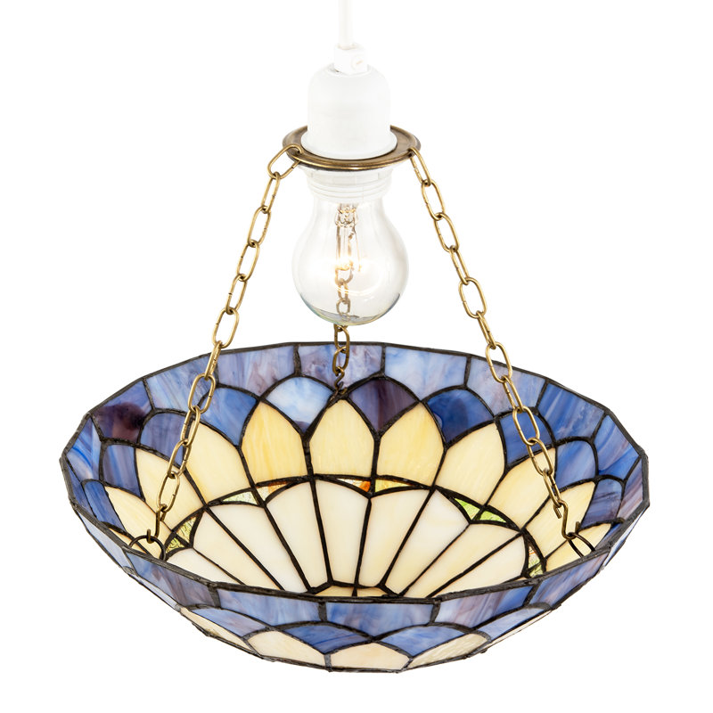 23cm H Glass Bowl Pendant Shade ( Screw On ), Purple