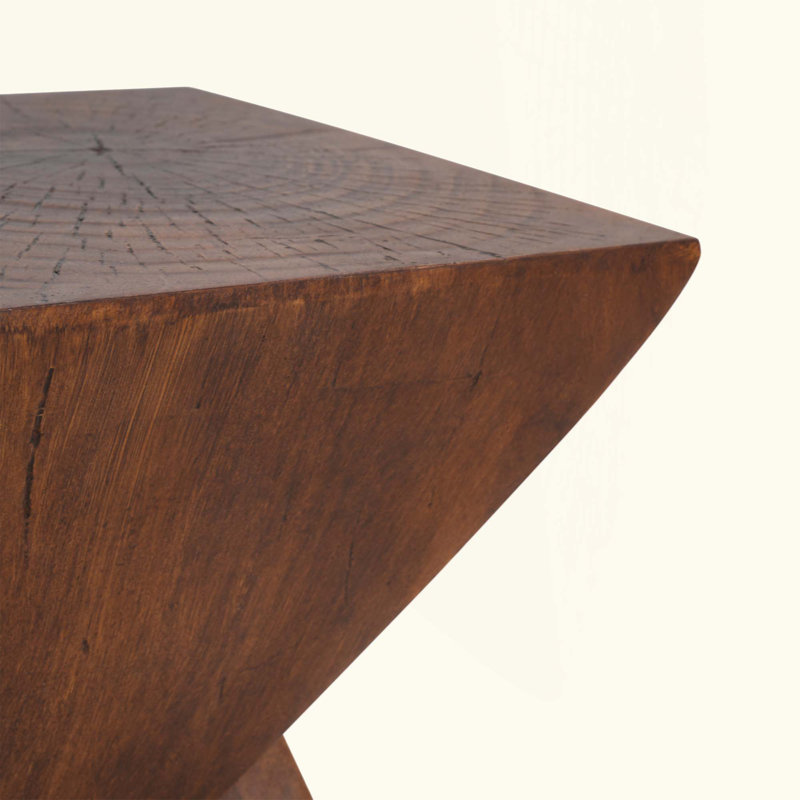 MGO Side Table With Twisted Hourglass Design For Indoor And Outdoor Use, Durable And Compact, Dark Brown