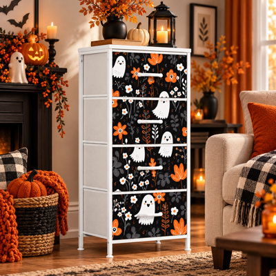 Commode de rangement pour la chambre à coucher 4, grande armoire de rangement pour commode en tissu avec cadre en bois pour vêtements, enfants, salon, couloir, vestibule, 4 tiroirs