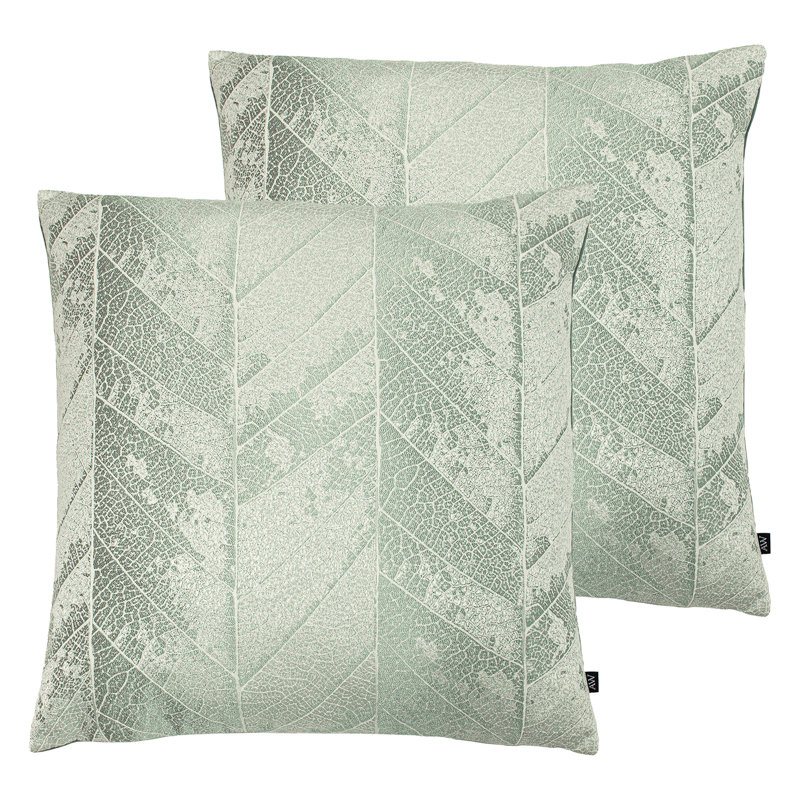 Ashley Floral Square Cushion, Celadon / Nile Water, Feather