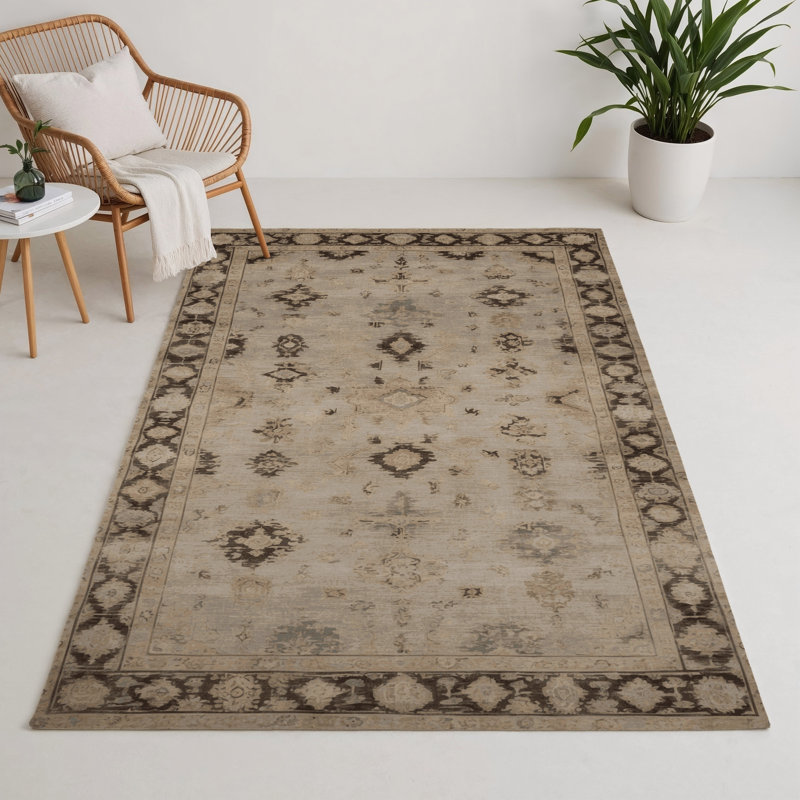 Overdyed Gray Indoor and Outdoor Area Rug, Rectangle 3' x 5'