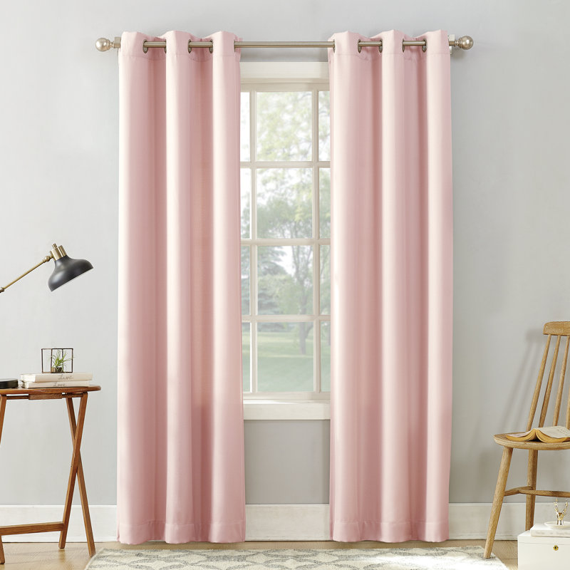Panneau de rideau semi-diaphane Karpinski, L 40 po x L 84 po, Rosé