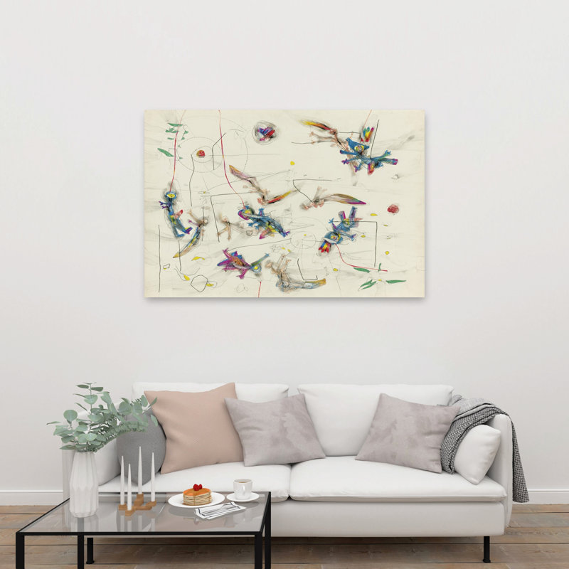 Untitled Number 9 1942 Abstract Classic Colorful Bird Wildlife Wall Art Print by Paul Klee - Wrapped Canvas Print