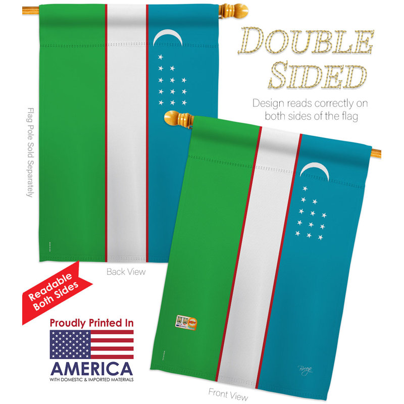 Double Sided 40'' H x 28'' W Polyester Flag Set