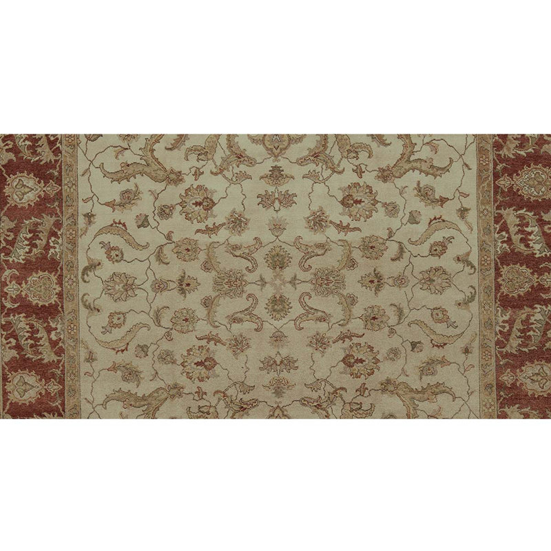 Wool Oriental Area Rug in Brown/Ivory/Rust