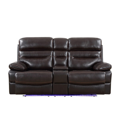 Apollus 78'' Faux Leather Reclining Loveseat