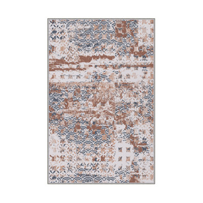 Luxurious Woven Carpet Rug, 2.6 x 4.0 ft | 100% Polyester, 0.4 in Pile Height | Antibacterial & Non-Slip PVC Dot Underside | Machine Washable, 3D Digital Printing | Perfect for Living Room & Bedroom Decor