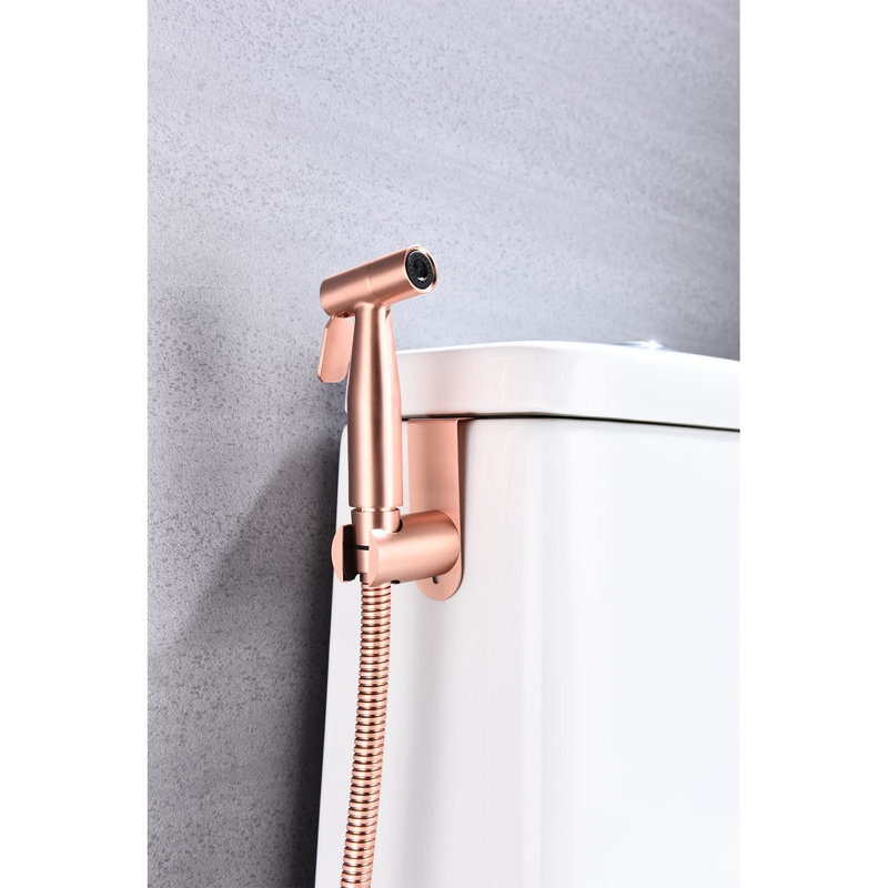 Rose Gold Metal Toilet Bidet - Handheld, Two Spray Modes For Home Cleaning, Rust And Corrosion , Easy Installation Handheld Gold, Build, Modes, Rust, ,