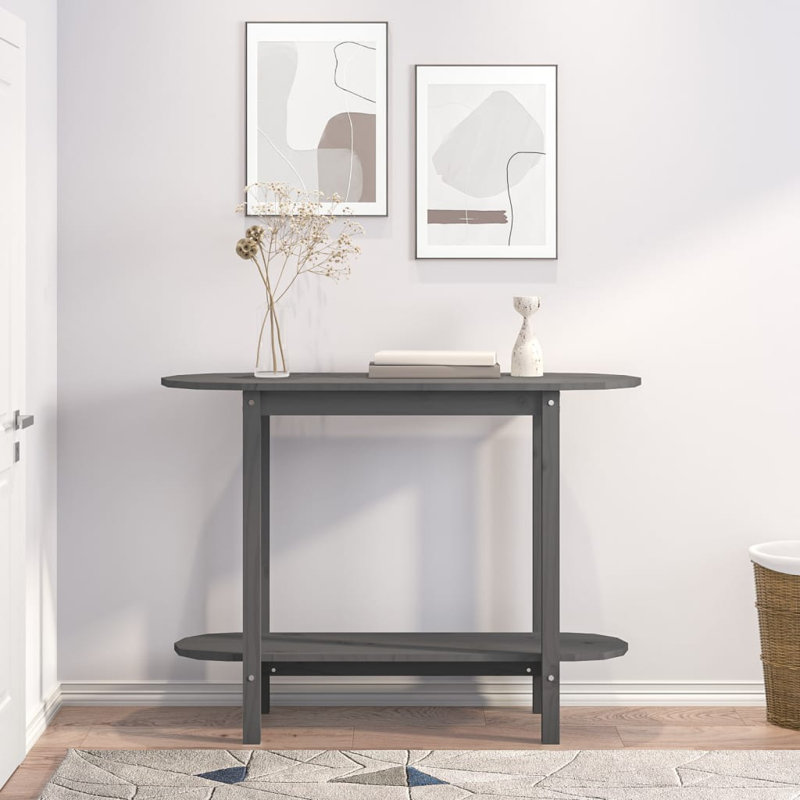 Horvitz 110cm Solid Wood Console Table, Grey
