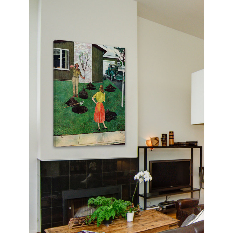 Y placer l’arbre ? "par george hughes, reproduction d’art sur toile tendue, H 36 po x l 30 po