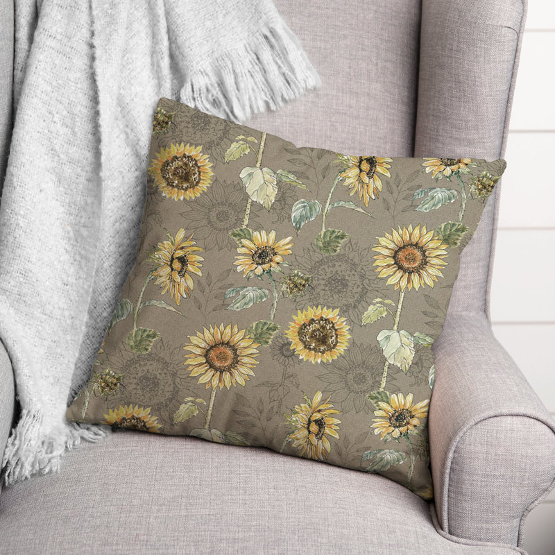 Coussin décoratif en polyester / mélange de polyester, Brun