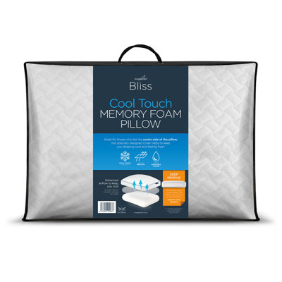 Snuggledown Blissful Cool Touch Memory Foam Pillow Firm Support Side Sleeper 64 x 38 cm
