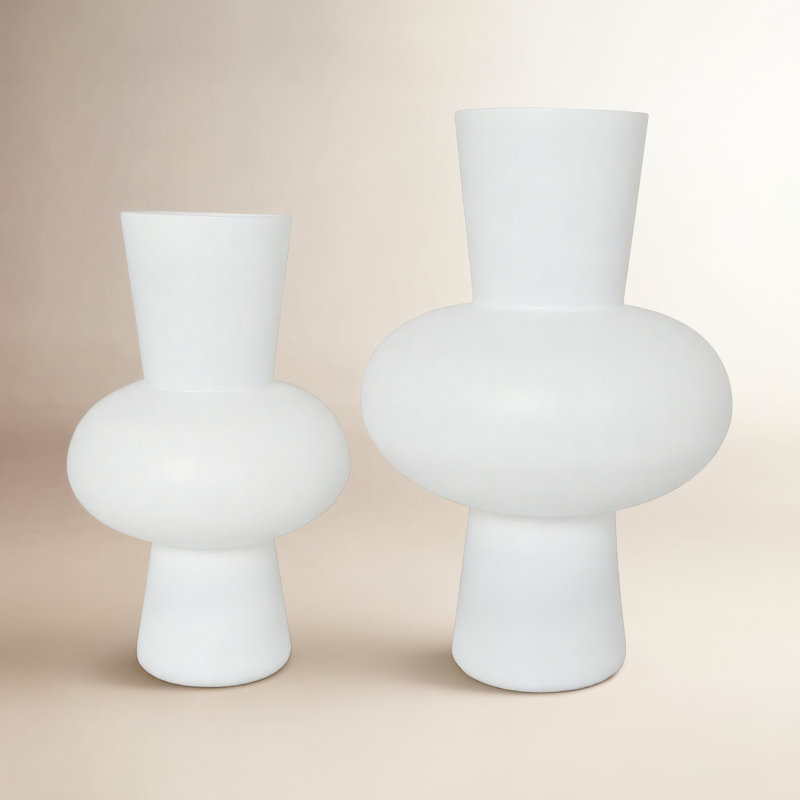 Vase de table en verre Mable, Blanc
