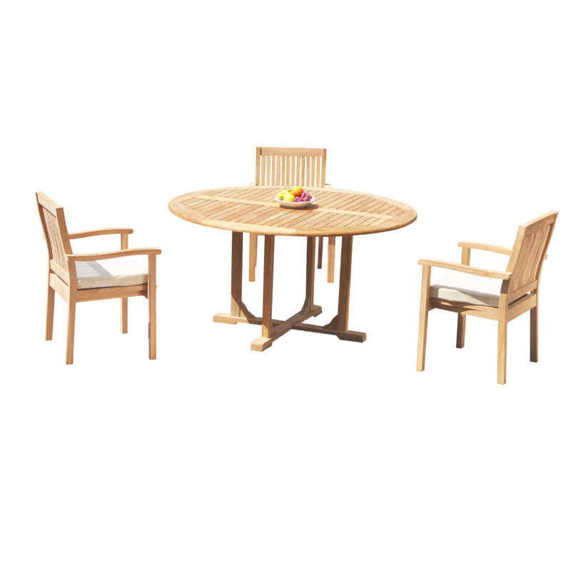 Ensemble repas 4 pièces teck Maston