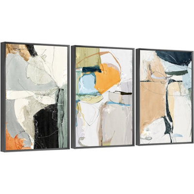 " Abstract Aluminum Framed Wall Art " 3 - Pieces