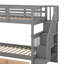 Twin-Over-Twin Bunk Bed With Steps & Three Drawers For Storage, Hardwood Stairway Style Bunk Bed-1080587191