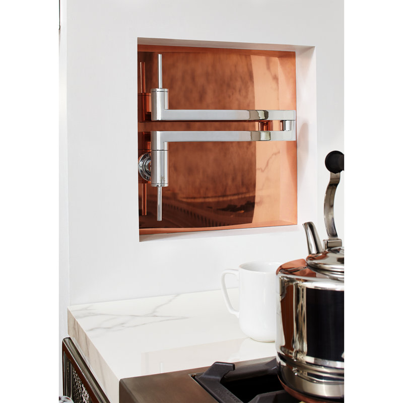 Contemporary Pot Filler, Polished Chrome