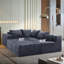 Canapé modulaire gris en forme de U modulaire avec velours côtelé gris, sans assemblage, idéal pour les siestes