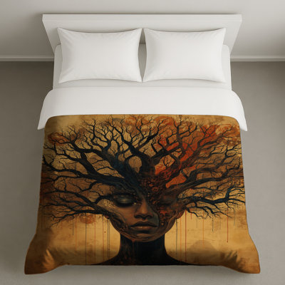 Tree Woman Illustration Duvet Covers