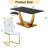 Modern Dining Table Set For 4,Rectangular Pedestal Dining Table With Chairs-320258878-320258857