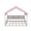 Lit double en bois avec Fense, 3 étagères de rangement, rideau et lumière DEL-2003194187