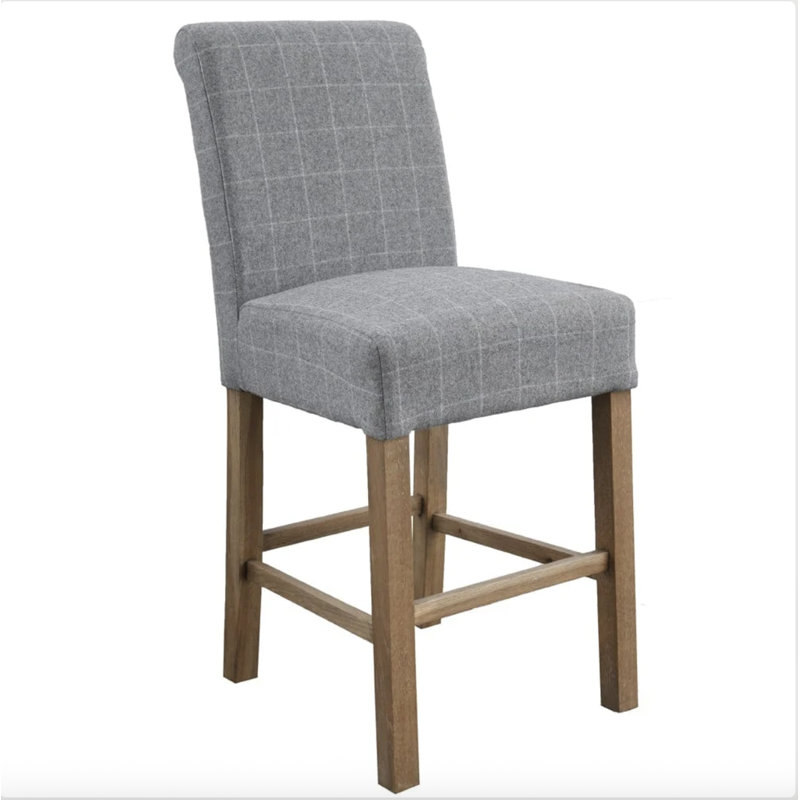 Fabric Upholstered Parsons Chair in Grey