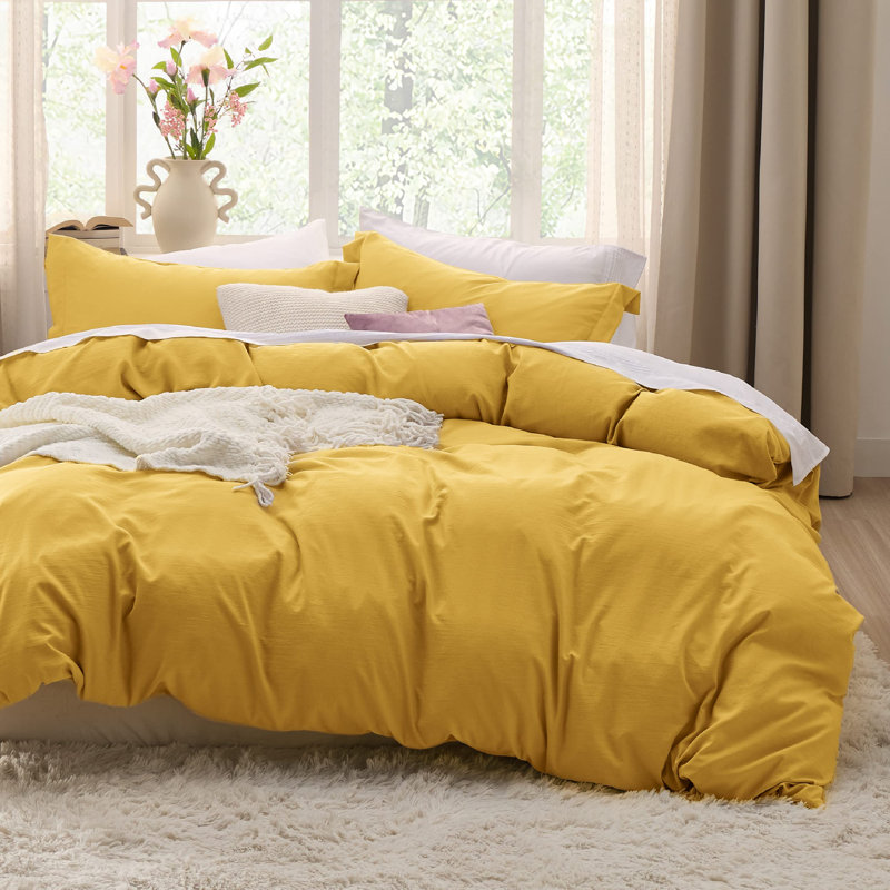 Ensemble de housse de couette en microfibre Litsure - Ensemble de literie très doux en coton prélavé (ensemble de 3)