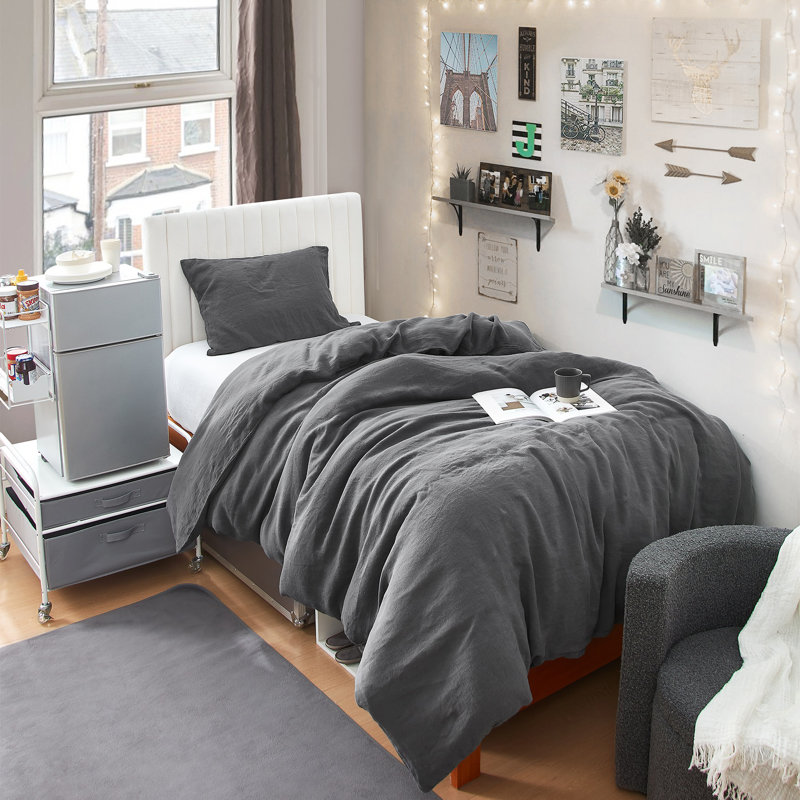 Dark Sky Reserve Linen Duvet Cover, Queen Duvet Cover, White