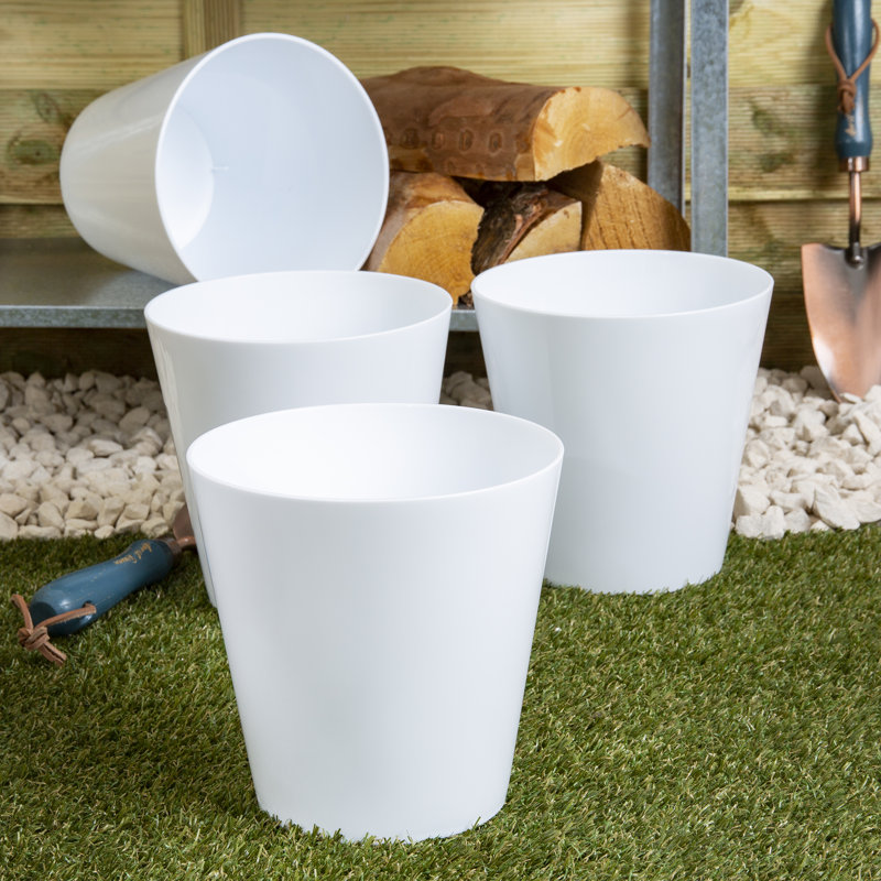Wham Studio Round Planter Cover, 18cm H x 18cm W x 18cm D, White