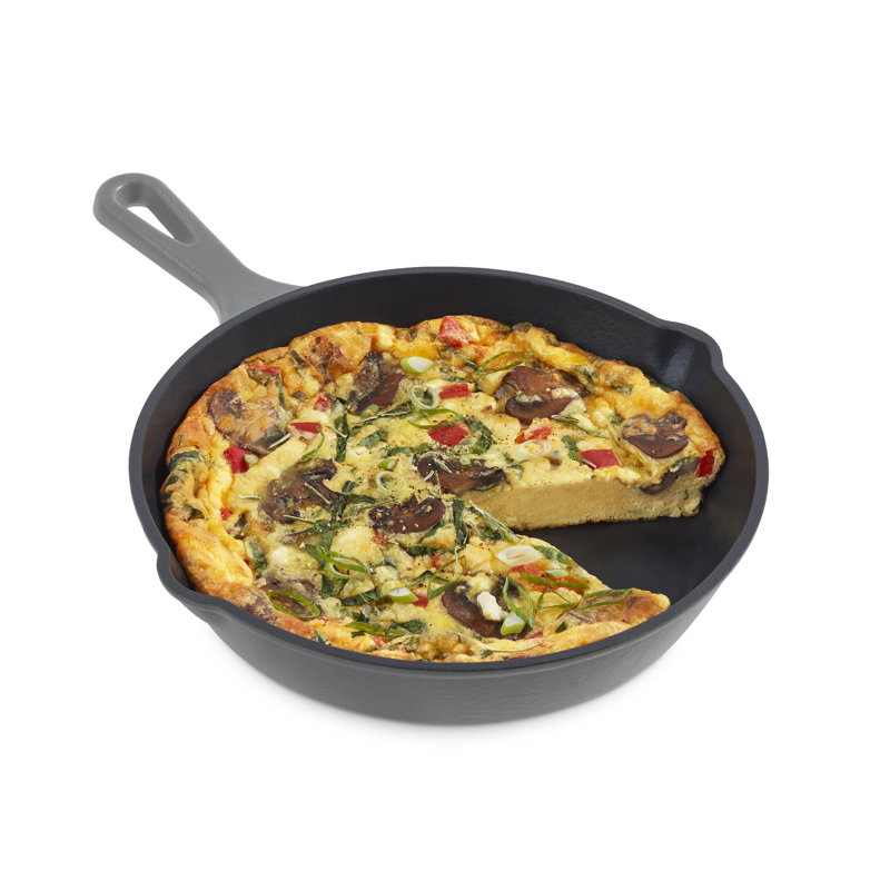 Gray 9.5" Nonstick Cast Iron Skillet with Ceramic Coating