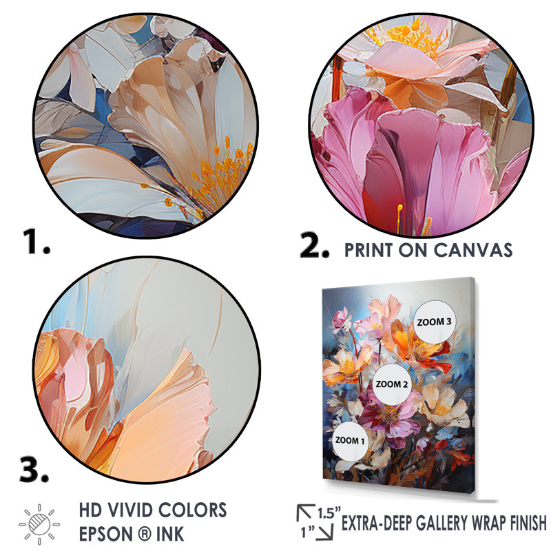 Multicolore brillant oiseaux de paradis I sur toile, Cadre flottant blanc, H 20 po x l 12 po x P 1 po